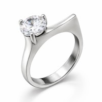 Срібна каблучка з фіанітом Артикул C 874 Розмір 18.5