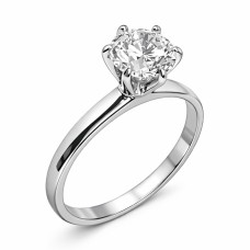 Золота каблучка з білого золота з діамантом Артикул 740409В .5