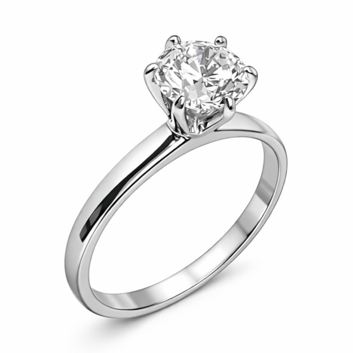 Золота каблучка з білого золота з діамантом Артикул 740409В .5