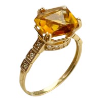 Золота каблучка з цитрином Артикул 369683 Розмір 18,0 