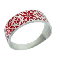 Срібна каблучка з емаллю Розмір 18.5 Артикул А046