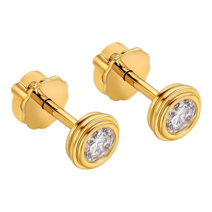 Золоті сережки пусети з діамантами Артикул 22668