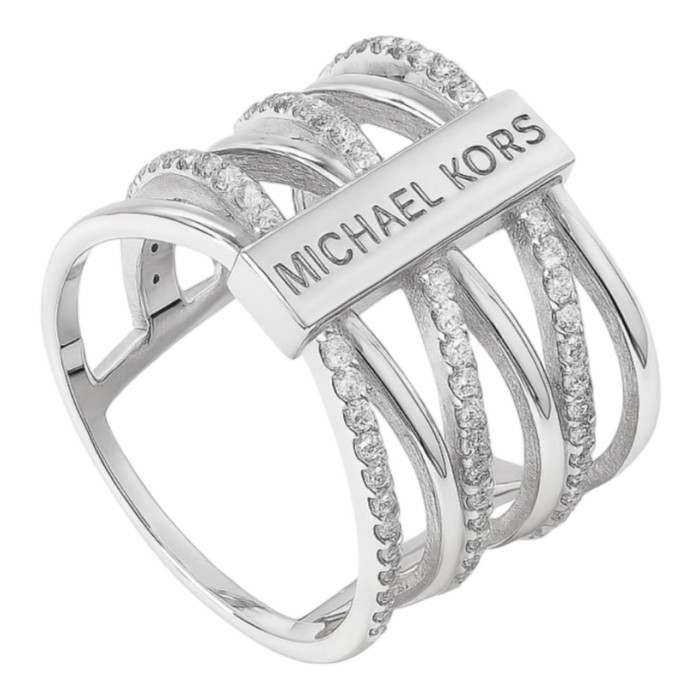Срібна каблучка з фіанітами  MK  Розмір 17.  Артикул 83590
