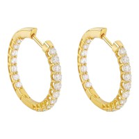 Золоті сережки кільця з фіанітами Артикул 2111695101