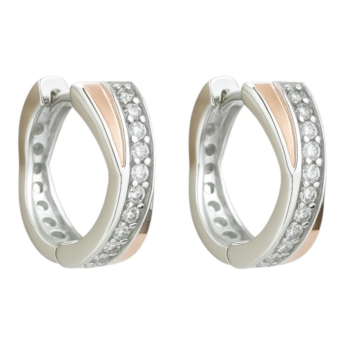 Срібні сережки з золотою пластиною. Артикул 707С.Rh