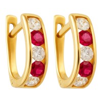 Золоті сережки дитячі  з фіанітом . Артикул СД-01к