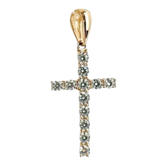 Золотий хрестик з фіанітами Артикул  3103841101