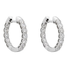 Золоті сережки з білого золота з фіанітами  Артикул 2111695102