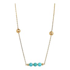 Золоте кольє з бірюзою Артикул  7192191101  см