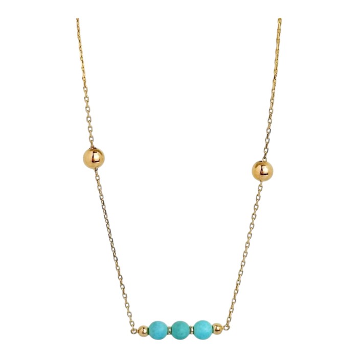 Золоте кольє з бірюзою Артикул  7192191101  см