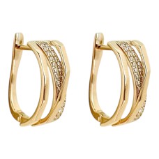 Золоті сережки з фіанітами Артикул 2191364101