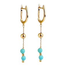 Золоті сережки з бірюзою Артикул 2192191101