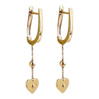 Золоті сережки з сердечками Артикул 2092164101