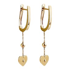 Золоті сережки з сердечками Артикул 2092164101