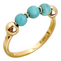 Золота каблучка з бірюзою Розмір 17 Артикул 1192191101 