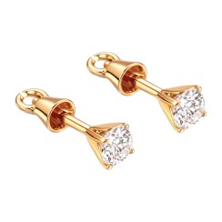 Золоті сережки пусети з діамантом Артикул 780507