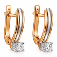 Золоті сережки з діамантом Артикул 770447