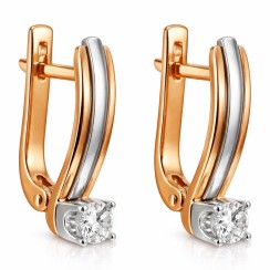 Золоті сережки з діамантом Артикул 770447