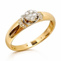 Золота каблучка з діамантами Артикул 750666 Розмір 19.5