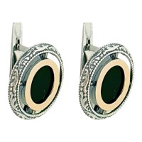 Срібні сережки з золотою пластиною Артикул 1242он