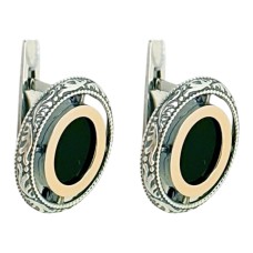 Срібні сережки з золотою пластиною Артикул 1242он