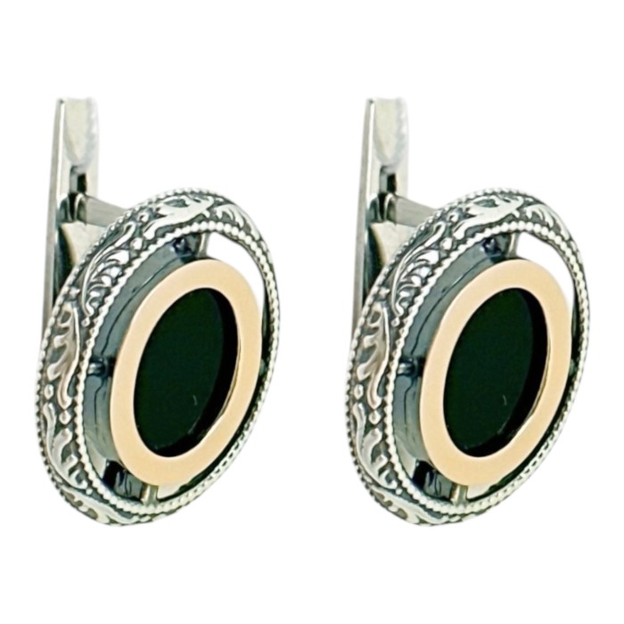 Срібні сережки з золотою пластиною Артикул 1242он