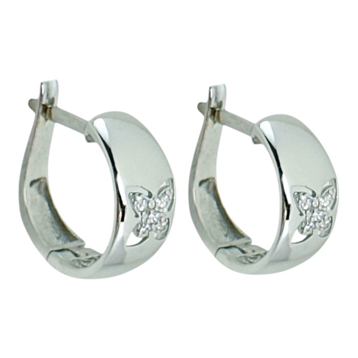 Срібні сережки з фіанітами Артикул р1189ф