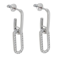 Срібні сережки з фіанітами. Артикул р1199ф