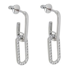 Срібні сережки з фіанітами. Артикул р1199ф