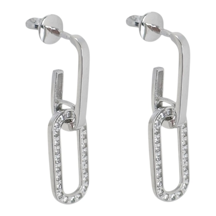 Срібні сережки з фіанітами. Артикул р1199ф