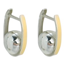 Срібні сережки з золотою пластиною. Артикул  р1231