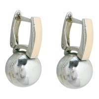 Срібні сережки з золотою пластиною. Артикул р1230