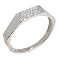 Срібна каблучка з фіанітами. Артикул р1437. Розмір 18,5 