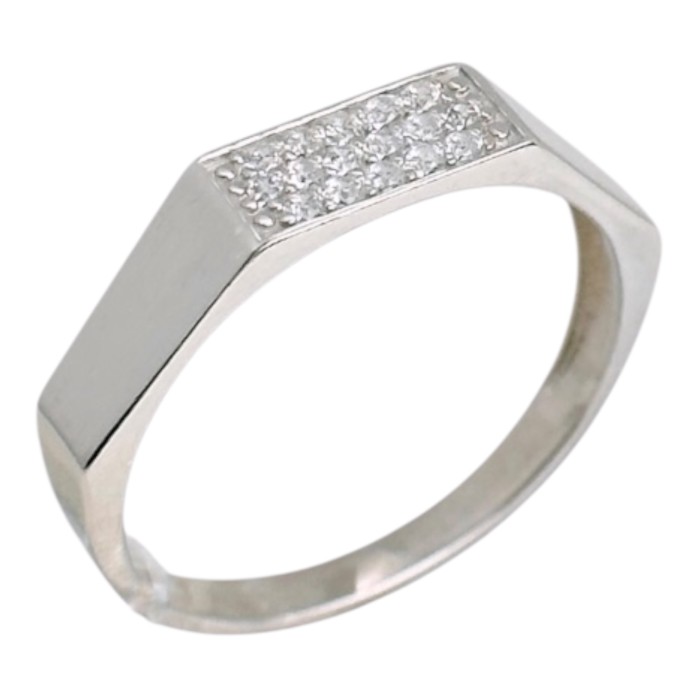 Срібна каблучка з фіанітами. Артикул р1437.