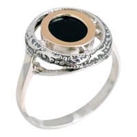 Срібна каблучка з золотою пластиною Розмір 17,5 Артикул 1242он