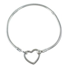 Срібний браслет для намистин "Пандора" Артикул 5307БНРБ Розмір 17,5