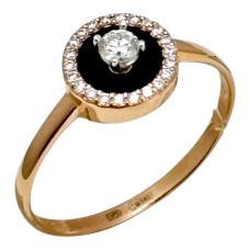 Золота каблучка з діамантом  Артикул 750736Е