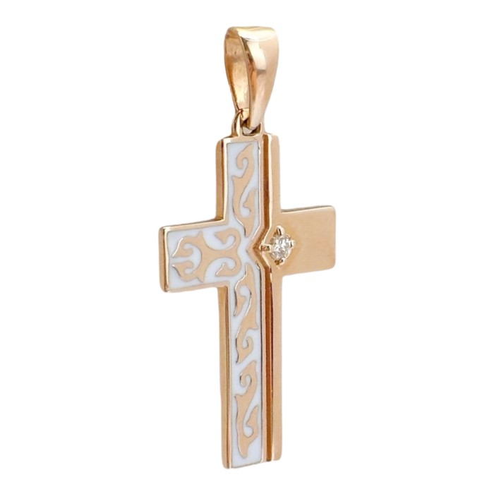Золотий хрестик з діамантом Артикул 720020Е