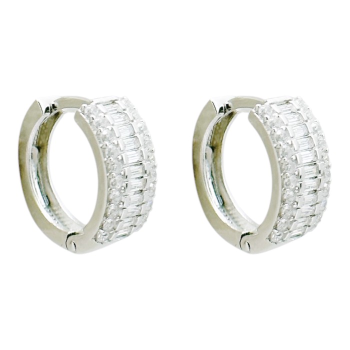 Срібні сережки з фіанітами Артикул GS-02-ERS026S-10