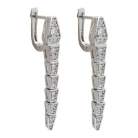 Срібні сережки з фіанітом Артикул GS-02-ERSSnakeS-10