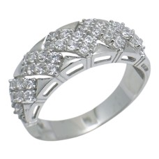 Срібна каблучка з фіанітами .5 Артикул CH-01-R024-10