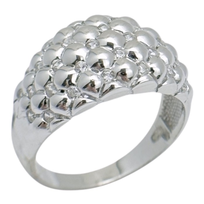 Срібна каблучка з фіанітами  Артикул CH-01-R050-10