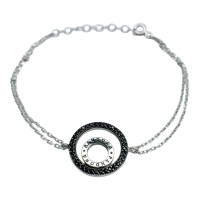 Срібний браслет з чорними фіанітами Артикул GS-04-BracltPND04S-20