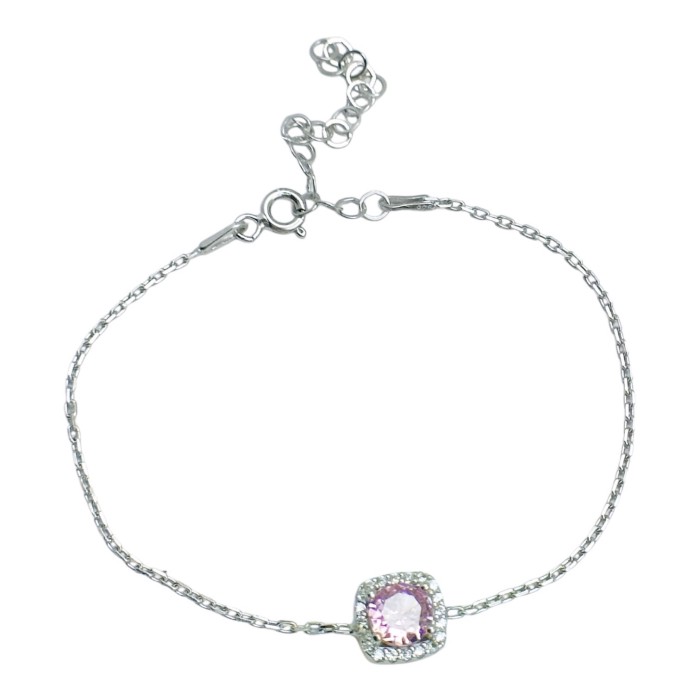 Срібний браслет з фіанітами Артикул CH-04-Br034-46
