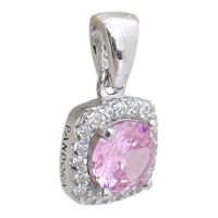 Срібна підвіска з фіанітами Артикул GS-03-SquareS-46