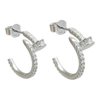 Срібні сережки з фіанітами Артикул GS-02-E048S-10