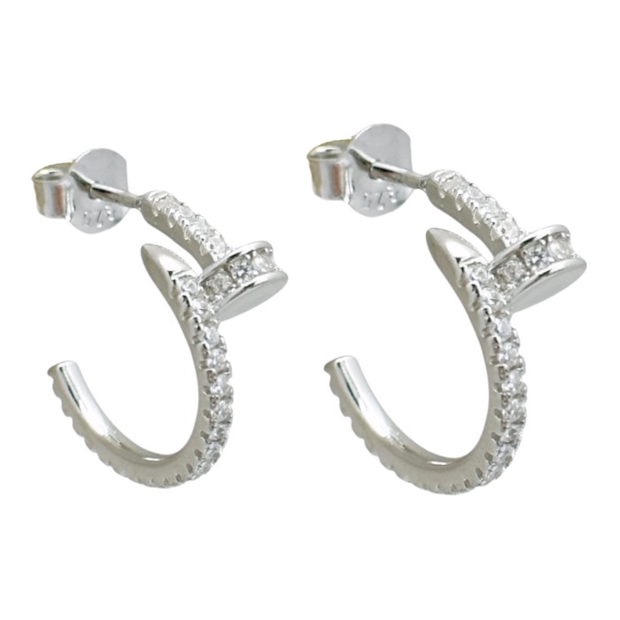 Срібні сережки з фіанітами Артикул GS-02-E048S-10