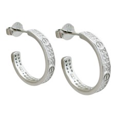 Срібні сережки з фіанітами Артикул GS-02-E049S-10