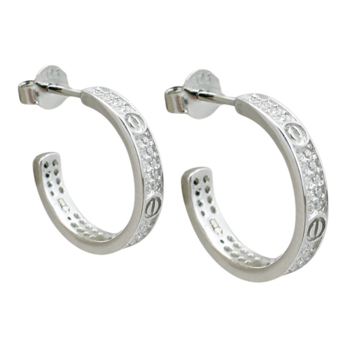 Срібні сережки з фіанітами Артикул GS-02-E049S-10