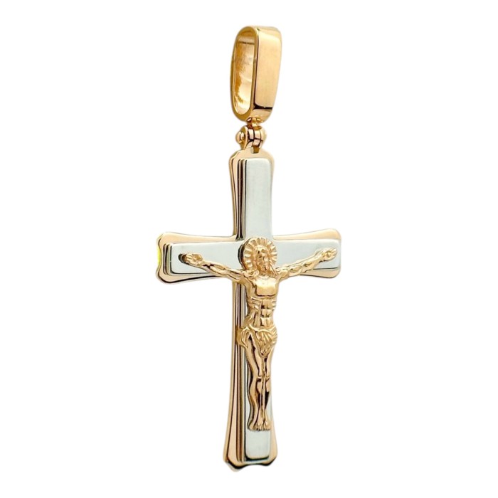 Золотий хрестик з розп'яттям Артикул 250078